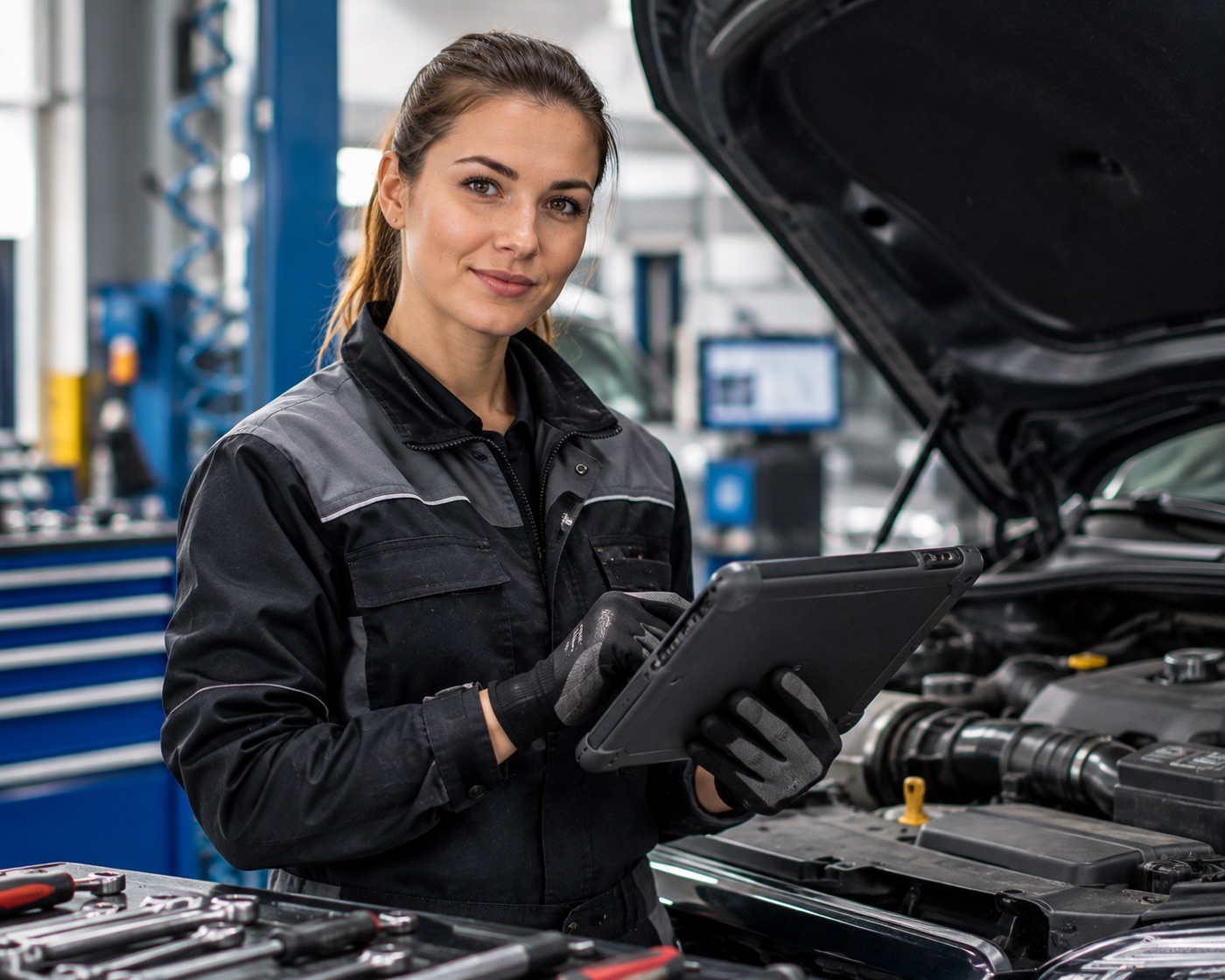 Automechanik při opravě