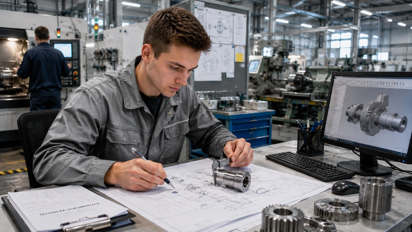 Technik opravující průmyslové zařízení